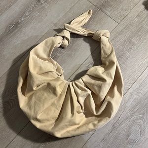 Beige Bronze Age croissant bag